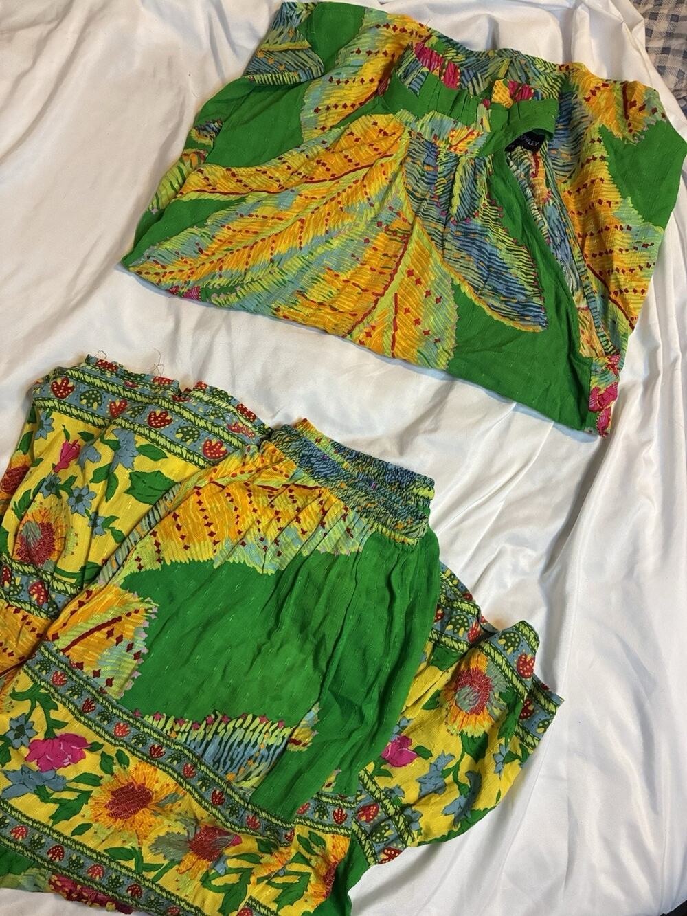 Cynthia Rowley Tropical Tiered Maxi Skirt And Top